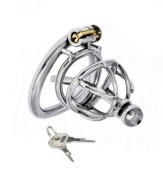 Pas cnoty, Chastityklatka na penisa stalowy dilator oring 50mm