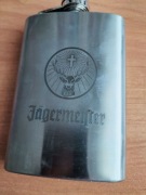Piersiówki szt.2 JAGERMEISTER oraz LUKSUSOWA z wytłaczanym logo