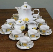 Duży serwis do kawy na 9 osób Karolina ręcznie malowana