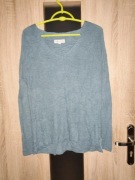 77 Niebiesko szara bluzka na długi rękaw lekki sweterek rozmiar S