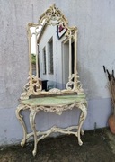 Konsola z kamiennym blatem + lustro wenecka Silik