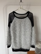 Sweter włochaty z siateczką rozmiar uniwersalny