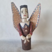 rzeźba ludowa Anioł Dionizy PURTA 23 cm