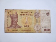 banknot mołdawski: 1 lej, 1994 r; A.0051 467263