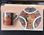 Filiżanka z talerzykiem z malarstwem P Gauguin