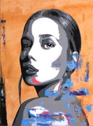 Obraz Twarz Kobiety Abstrakcyjny Portret 80x60