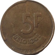 Belgia 5 franków z 1993 roku - OBEJRZYJ MOJĄ OFERTĘ