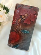 Damski duży portfel - Malowane maki