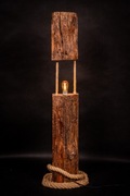 Lampa drewniana, lampa stojąca rustykalna