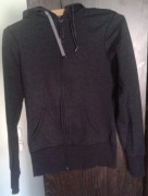 Szara rozpinana bluza z kapturem Denim CO