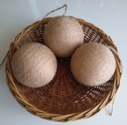 Kula (9,5 cm) Bombka Styropianowa Ozdoba Baza Juta Handmade Zestaw 3 sztuk