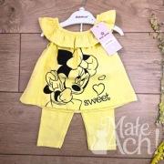 Bananowy komplet Minnie dziewczęcy niemowlęcy 6mies.