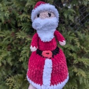 pluszowy mikołaj/bałwan odwracalny na szydełku 