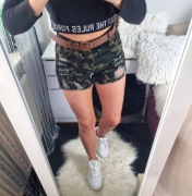 Spodenki szorty damskie moro elastyczne bawełna S