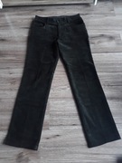 Spodnie męskie ciemnozielone sztruksowe prosta nogawka M Hubert prążkowane