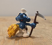 Schleich smerf smurf z kosą figurka unikat model wycofany z 1981 r.