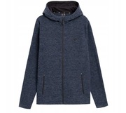 Bluza POLAR 4F z KAPTUREM ciepły MĘSKI granatowy jeans M rozpinana