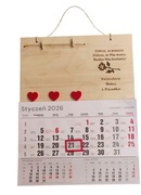 Kalendarz drewniany dla babci i dziadka, miejsce na zdjęcie, prezent 