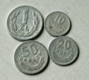 1949 1 zł 10 20 50 groszy zestaw  4 sztuk  (2) Wyprzedaż 