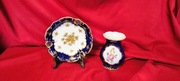 Porcelanowy zestaw dekoracyjny kobalt – talerz i wazon – wallendorf