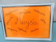 Rama obrazu 32 x 24 z zaletami kobiety, ideał Marysia , za szkłem