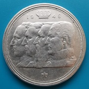 100 franków 1949 Belgia  Baldwin I /BELGIE/ Srebro 0,835 waga 18 g