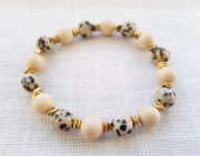 Bransoletka  Jaspis dalmatyński Opal Afrykański Hematyt rękodzieło 