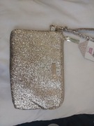 Złota brokatowa kosmetyczka Intervion – NOWA z metką 