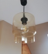 Lampa wisząca  szklana beż