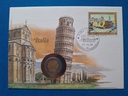 Koperta numizmatyczna Włochy Itali 500 lirów numisbriefe