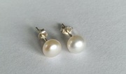 SREBRNE KOLCZYKI  pr.925 z prawdziwą perłą!Wyprzedaż! 