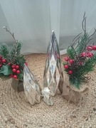 SREBRNE CHOINKI figurka ceramiczna LUSTRZANA GLAMOUR ZESTAW WYPRZEDAŻ