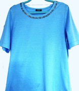 Bluzka WALBUSCH. Błękitna, szlachetna bawełna. Roz. 38/M