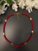 Czerwone korale PERŁY naszyjnik 