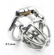 Stalowy pas cnoty Chastity klatka na penisa dilator stalowy Oring 51mm 