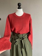 Sweter damski premium bawełna dzianinowy czerwień z kroplą pomarańczy 