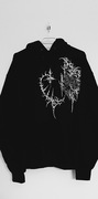 Bluza z kapturem bawełniana boxy y2k grunge alt emo goth  tribal streetwear