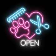 NEON SZYLD DO SALONU SPA FRYZJER DLA PSÓW GROOMER GROOMING LED USB