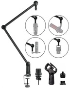 Stojak na mikrofon, stół z obrotowym ramieniem obracanym o 360°