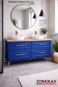 Szafka pod Umywalke Londyn (4-S) Niebieski Szafir Blat Dąb Producent BEKAS
