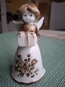 Porcelanowa figurka aniołka – dzwonek vintage, idealna na prezent