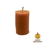 Świeca z naturalnego wosku pszczelego okrągła 7,5cm Zielony Świecownik