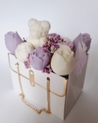 Flower Box elegancka torebka kwiaty z wosku sojowego prezent dekoracja 