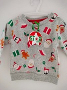 Bluza świąteczna 80 cm meszek Mikołaje