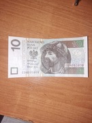 Banknot 10 zł ciekawy numer 