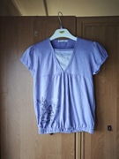 Koszulka t-shirt fioletowo-biały  dziewczęcy rozmiar 152