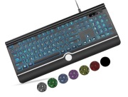 Klawiatura przewodowa LED 7-kolorowe podświetlenie, duże litery