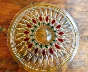 Tortownica, patera kolorowe wstawki  Vintage  PRL 