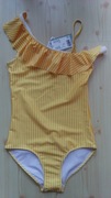 H&M strój kąpielowy kostium żółty w paski 170 cm