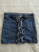 Granatowa jeansowa spódnica z falbanami Matalan 122 jak nowa